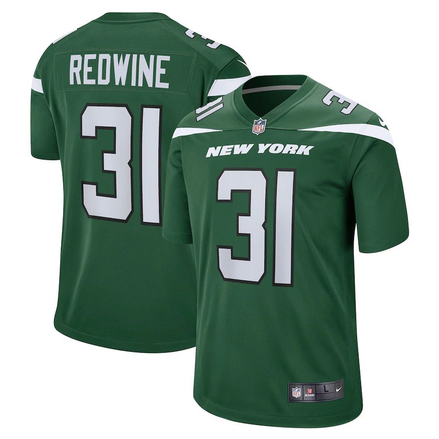 Men New York Jets #31 Sheldrick Redwine Nike Gotham Green Game NFL Jersey